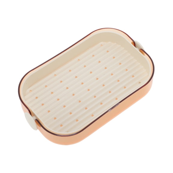 Unique Bargains 1 Pc Soap Dish Double Layer Drain Soap Holder for Bathroom Orange