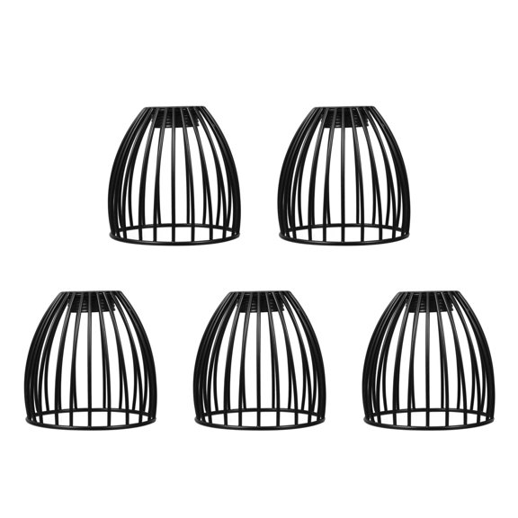DECOMELODY Raindrops 5pcs Iron Round Lamp Shades Small Drum Barrel Style for Table and Floor Lamps Black