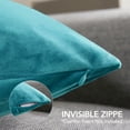 thumbnail image 4 of Deconovo Throw Pillow Covers 18x18 Velvet Pillow Cover Decorative Square Pillowcase Soft Solid Cushion Cover for Chair, 18"x 18", Teal, Pack of 2, 4 of 8