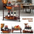 thumbnail image 6 of Spaco Vintage Globe Rolling Wine Bar Cart with Extra Shelf, Century Italian Replica Globe Bar, Liquor Bottle Shelf: Stylish Wine Storage, 6 of 9