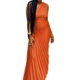 thumbnail image 5 of Michellecmm  Women Long Dress, One-shoulder Pleated Hollowed Irregular Dress, 5 of 9