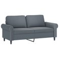 thumbnail image 2 of vidaXL 2 Piece Sofa Set with Cushions Dark Grey Velvet, 2 of 4