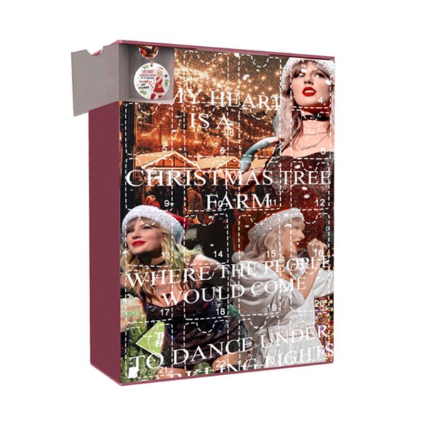 Caja sorpresa de Taylor Swift, decoración de cuenta regresiva de Adviento de Navidad, 24 piezas, regalo, decoración acrílica navideña y llavero, sorpresa, favoritos navideños, cuenta regresiva