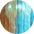 thumbnail image 1 of Ahgly Company Indoor Round Oriental Light Blue Industrial Area Rugs, 7' Round, 1 of 4