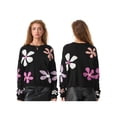 thumbnail image 3 of Michellecmm  Women's Floral Print Sweaters Long Sleeve Drop Shoulder Loose Pullover, 3 of 9