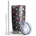 thumbnail image 2 of 20oz Tumblers Dark Blue Christmas Santa and Gnome Pattern Stainless Steel Vacuum Insulated Double Wall Travel Tumbler Cups Mug with Lid and Straw,Cleaning Brush for Cold & Hot Drinks, 2 of 7