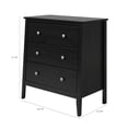 thumbnail image 3 of Jela Solid Wood 3 Drawer Dresser - Black, 3 of 10