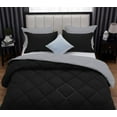 thumbnail image 6 of D.N.G. BEDDINGS 3 Piece Luxury Reversible Diamond Pattern Comforter Set Premium Super Soft, All Season 800 TC, 100% Egyptian Cotton Twin/Twin XL Size Silver/Black Solid Color, 6 of 7