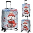 thumbnail image 2 of Hello Winter Bichon Frise Smiling in Red Scarf Hat Welcome Christmas Travel Luggage Cover Bichons Dog Lovers Gifts Idea Suitcase Dust Protective Decor - 00017, 2 of 5