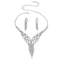 thumbnail image 2 of Xinyolin 1 Set Necklace Earrings Set Exaggerated Shining Long Tassel Geometric Faux Pearls Dress Up Hypoallergenic Dangle Earrings Pendant Necklace Set Banquet Accessory, 2 of 7