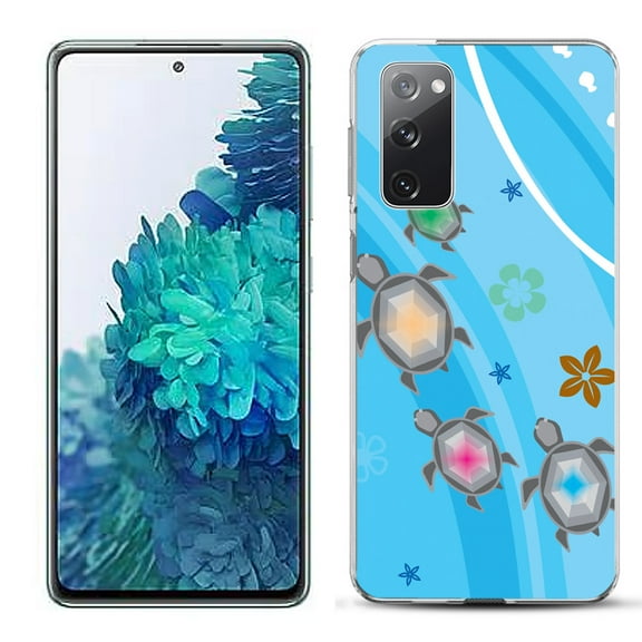 Slim-Fit Gel TPU Phone Case for Samsung Galaxy S20 FE 5G Fan Edition, by OneToughShield ® - Happy Turtle