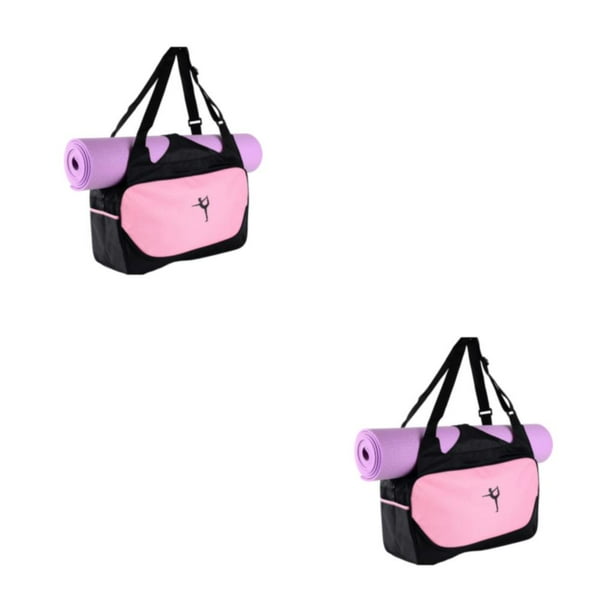 Becaristey Practical Gifts For Yogis Yoga Sport Bags Made With Oxford Cloth  Easy To Carry Yoga Mat Bag light pink 2Set 