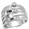 thumbnail image 1 of Women Rhodium Brass Ring with AAA Grade CZ in Clear - Size 6, 1 of 1
