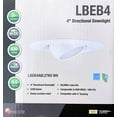thumbnail image 2 of Hubbell LiteBox LBEB4A6L27K9 WH LED Downlight Retrofit Kit, Adjustable Eyeball, 4 inch round, 2700K, 630 lumens, 9.5 watt, Dimmable Directional Downlight, 2 of 4