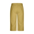 thumbnail image 5 of CHEEREAM Capri Pants for Mens Button Side Splited Cuff Elastic Drawstring Waist Cropped Palazzo Pants Casual Comfy Lightweight Sportwear, 5 of 9