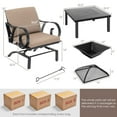 thumbnail image 4 of Costway Ensemble de 5 Chaises Berçantes de Patio Table à Foyer 4-en-1 Robuste pour Conversation Extérieure, 4 of 10