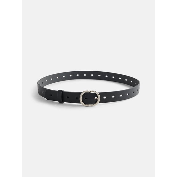 No Boundaries Slotted Perforated Belt, Women's, Black