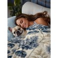 thumbnail image 4 of Queen Flat Sheet Only Watercolor Hydrangea Flower Soft Microfiber Cooling Bedding Sheets Vintage Floral Leaves Beige Flat Bed Sheet for Hotel,Home Decor, 4 of 9