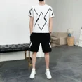 thumbnail image 4 of Camisetas, pantalones cortos, trajes para hombre, estampados, jogging, gráficos, ropa deportiva para gimnasio, jogging, conjuntos para hombre, running, novedad, camisetas y tops a juego, básicos, XL, 4 of 4