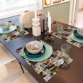 thumbnail image 6 of Placemats Set Of 4 / 6, Butterfly Stamp Pattern Placemats For Dining Table Indoor/Outdoors Heat Resistant Washable Placemats 18" X 12", 6 of 8