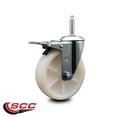 thumbnail image 2 of 5 Inch Nylon Wheel Swivel 3/4 Inch Threaded Stem Caster Total Lock Brake SCC, 2 of 2