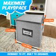 thumbnail image 6 of BrickCaddy Toy Storage Organizer - Compatible with LEGO & Fits Cube Organizers - Includes Play Mat, Bonus Baseplate & Shoulder Strap - Portable Brick Storage Solution for Playtime | Grey, 6 of 7