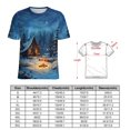 thumbnail image 2 of Christmas Snowman Snow House Women's Short Sleeve T-Shirt Crew Neck Casual Summer Trendy Loose Fit Tops, 2 of 6