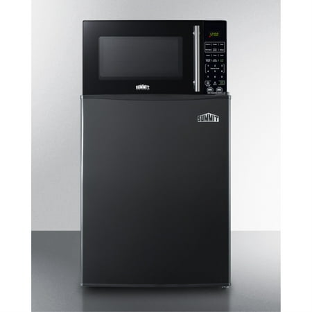 Compact all-refrigerator in black and microwave with built-in allocator  with brackets included (ships in 3 boxes on one pallet)