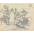 thumbnail image 2 of James Moore 18x15 Gold Ornate Wood Frame and Double Matted Museum Art Print Titled - Walsingham Priory, Norfolk, England (1790), 2 of 4
