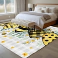 thumbnail image 4 of Bees Loves Large Area Rugs 8x10 ft Vintage Country Yellow Bee Plaid Dot Love Floral Grey Plaid Washable Rug Non Slip Indoor Carpet Absorbent Floor Mat for Living Room Bedroom Dining Room, 4 of 9