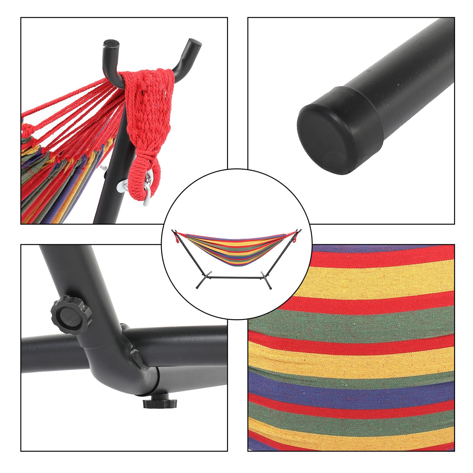 SalonMore Hammock With Space Saving Steel Stand Includes Carrying Case Rainbow