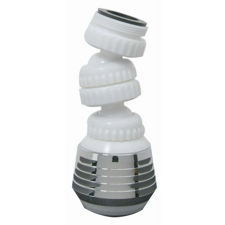 Peerless Swivel Faucet Aerator, Chrome and White