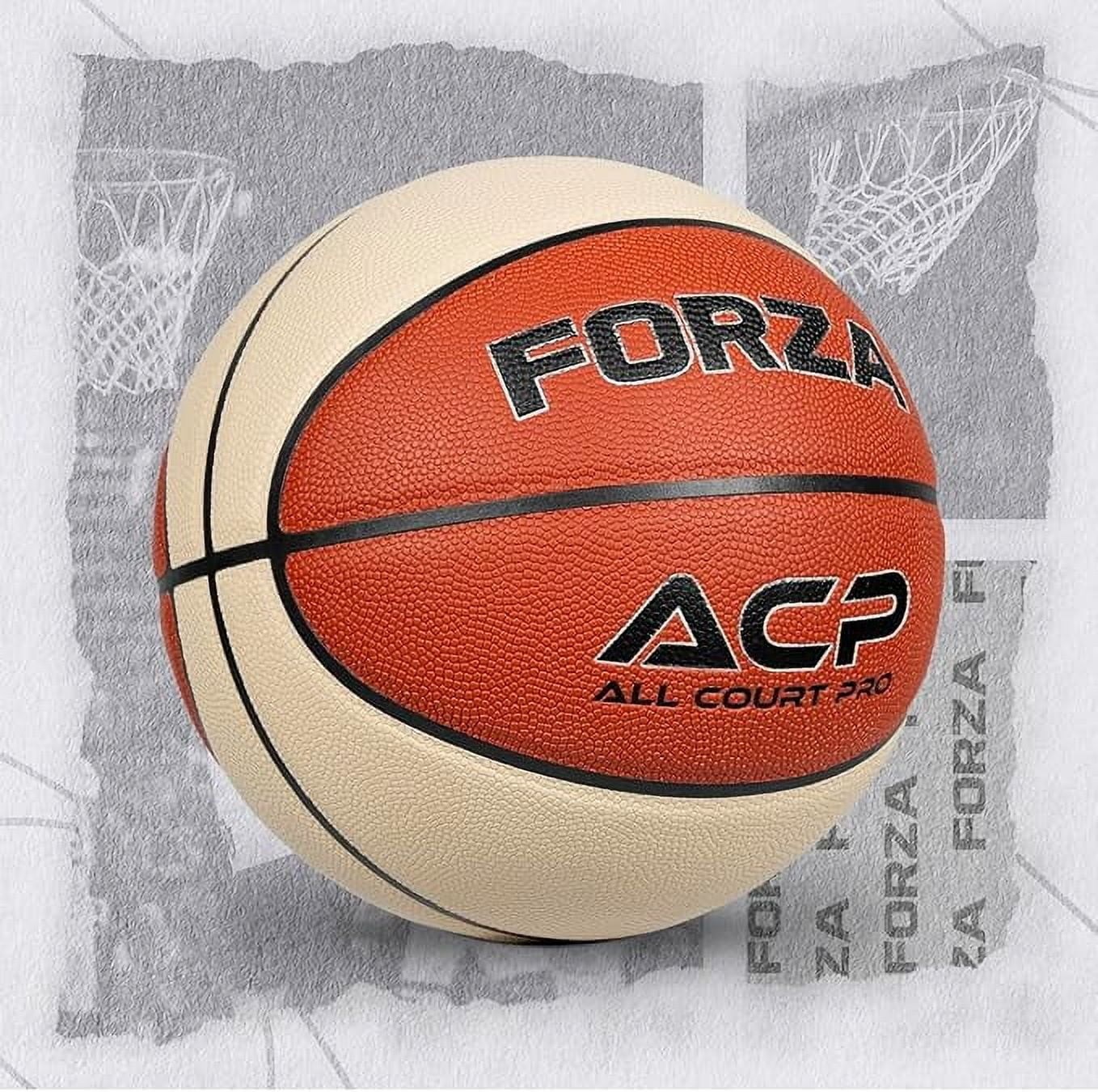 FORZA All Court Pro Basketball – Premium Microfiber Leather Ball for Indoor & Outdoor Play - Official Sizes for All Ages