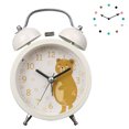 thumbnail image 1 of Reloj despertador de doble campana sin tictac, esfera 3D con marco de metal con función de retroiluminación, reloj de mesa de escritorio para el hogar y la oficina Xemadio 2034698-1, 1 of 9