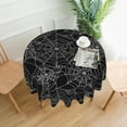 thumbnail image 2 of Halloween Tablecloth 70 Inch Round Black Cobweb Table Cloth Dust-Proof Wrinkle Resistant Rustic Halloween Tablecloth for Holiday Kitchen Dining Room Party Picnic Indoor Outdoor, 2 of 6
