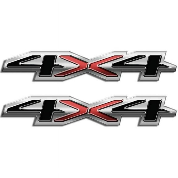 4x4 Black Red Silverado Truck Decal Set