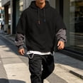 thumbnail image 2 of Hooded Sweatshirts for Men Hooded Casual Slim Color Block Long Sleeve Pullover Hoodie For Daily Casual Wear, 2 of 6