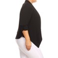 thumbnail image 3 of Women's Solid Casual Plus SizeDraped Cardigan Blazer Jacket, 3 of 5