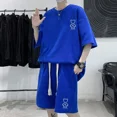 thumbnail image 5 of Nuevo conjunto de verano para hombre con diseño de gofres, camiseta de manga corta y pantalones cortos, conjunto de 2 piezas, ropa deportiva, chándal de moda, conjunto para correr, 5 of 5