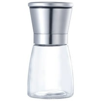 Qonioi Stainless Steel Pepper Grinder, Manual Ceramic Mill with Glass Bottle, Pepper Grinder Spice Mill