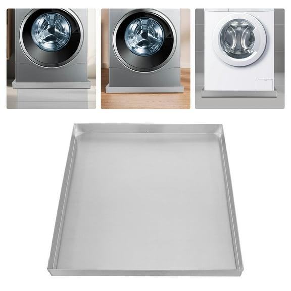 Washing Machine Drain Pan 28x30 Inch, 304 Stainless Steel Washer Drip Tray with Drain Adapter, Leak Protection Under Dryer Dishwasher