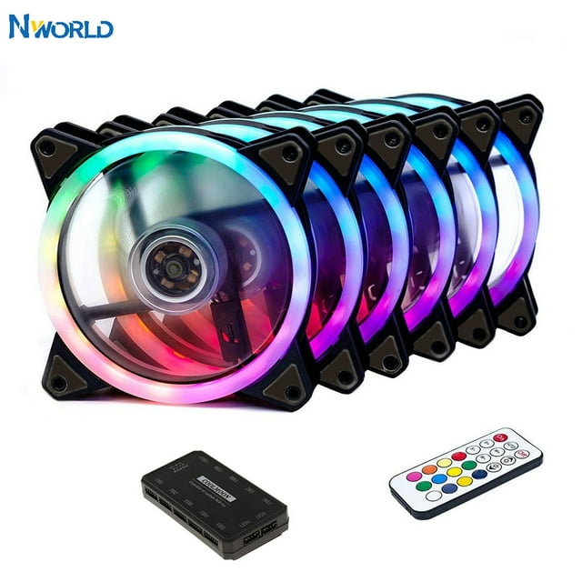 CPU Cooler PC Cooling RGB Fan Case Cooling Fan Adjust LED 120mm Radiator Quiet + IR Remote Cooler RGB PC Accessories 1pc Fan