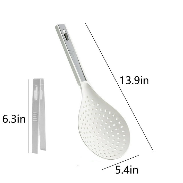 RKSTN A Spoon Multifunctional with Clamps High Temperature Colander Long Handle Strainer Spoon Kitchen Gadgets