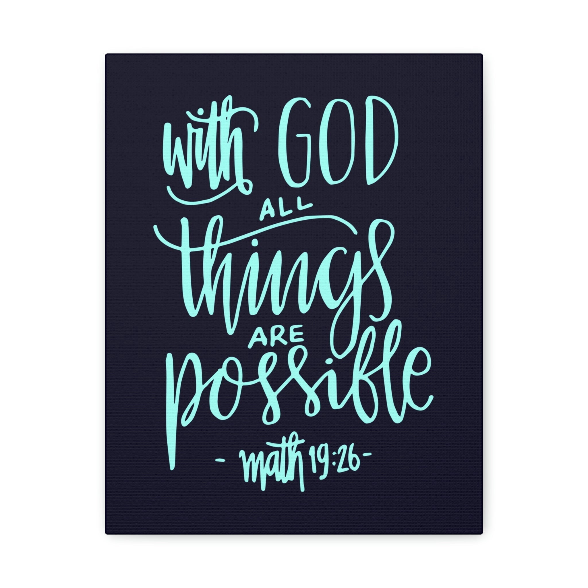 Bibelvers-Wanddekoration 'With God All Things Are Possible' (81,3x30,5 Cm) - Christliches Zeichen Für Wohnzimmer