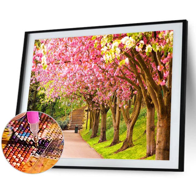 Cuadros Decorativos Flor árbol DIY pintura por números Kit redondo taladro diamante pintura lienzo artesanía Ehuebsd Nuevos Originales