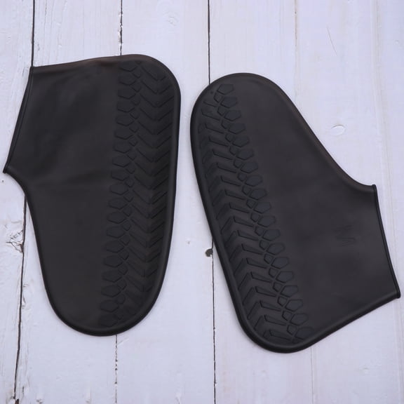 Tineasur Black Waterproof Shoe Covers Non-Slip for Shoes Protection 1Pair