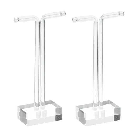 Uxcell 2Pack 5" Height Acrylic T Bar Earring Display Stand Jewelry Storage Rack, Clear