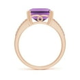 thumbnail image 2 of ANGARA Natural 5.3 ct Amethyst Split Shank Cocktail Ring with Diamonds in 14K Rose Gold for Women (Size-12x10mm) | February Birthstone, Anniversary, Jewelry Gift for Women | Natural Amethyst Ring, 2 of 9