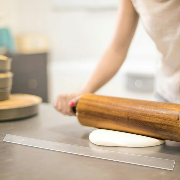 ELAYARD Set of 2 Transparent Acrylic Rolling Pin Thickness Guides for Even Cookie Dough Baking and Pastry Preparation
