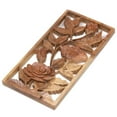 thumbnail image 2 of NOVICA Artisan Handcarved Wood Relief Panel Balinese Suar of Roses Brown Indonesia Wall Decor Panels Floral [15.25in H x 7.5in W x 0.8in D] ' Graced by Roses', 2 of 6